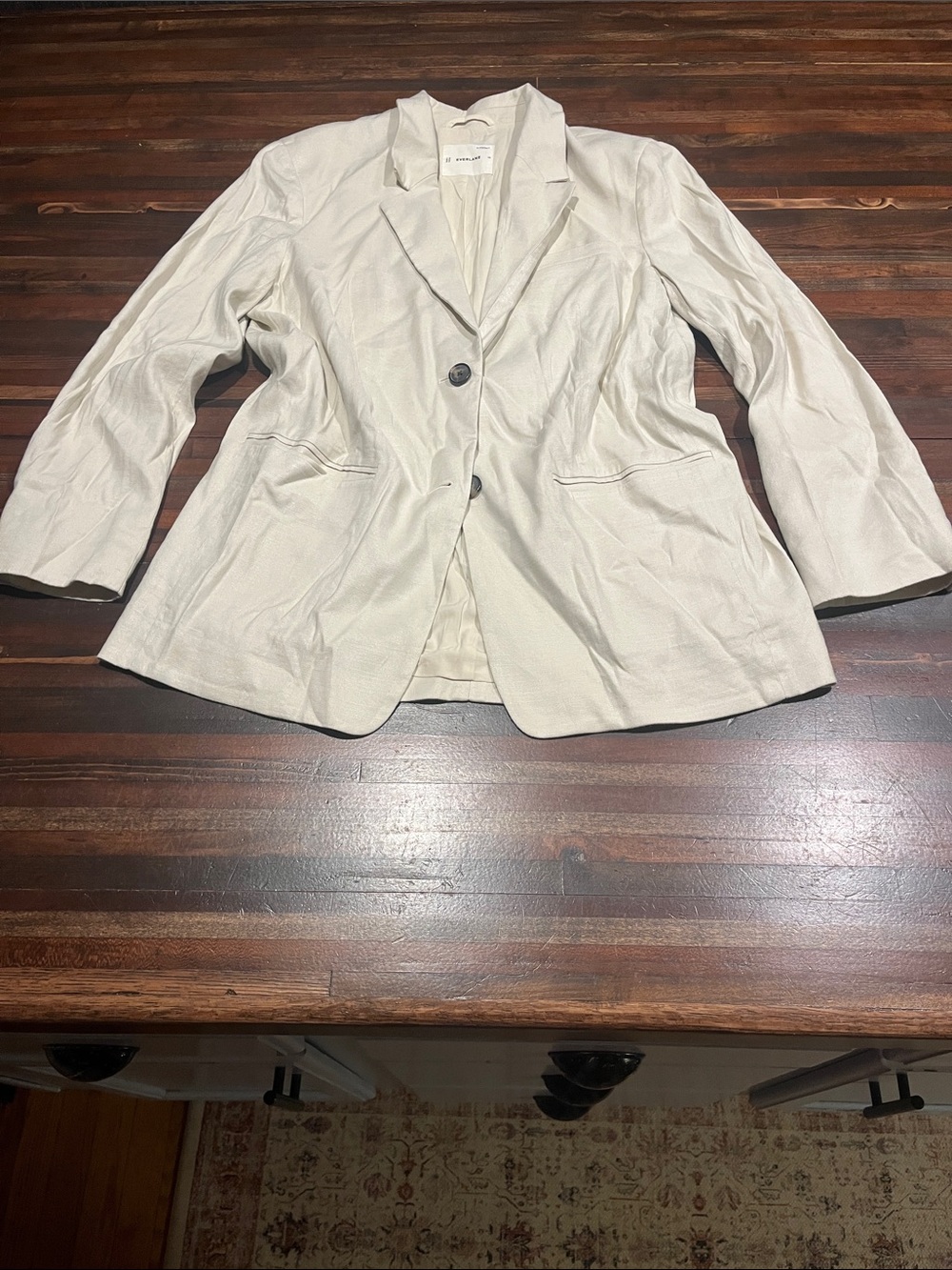 Everlane light Beige Women's Blazer Jacket - Classic Single-Breasted Style 10
